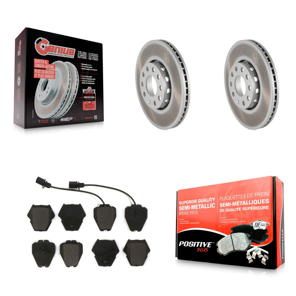 Front Coated Disc Brake Rotors And Semi-Metallic Pads Kit For Volkswagen Passat Audi A4 Quattro KGF-100199