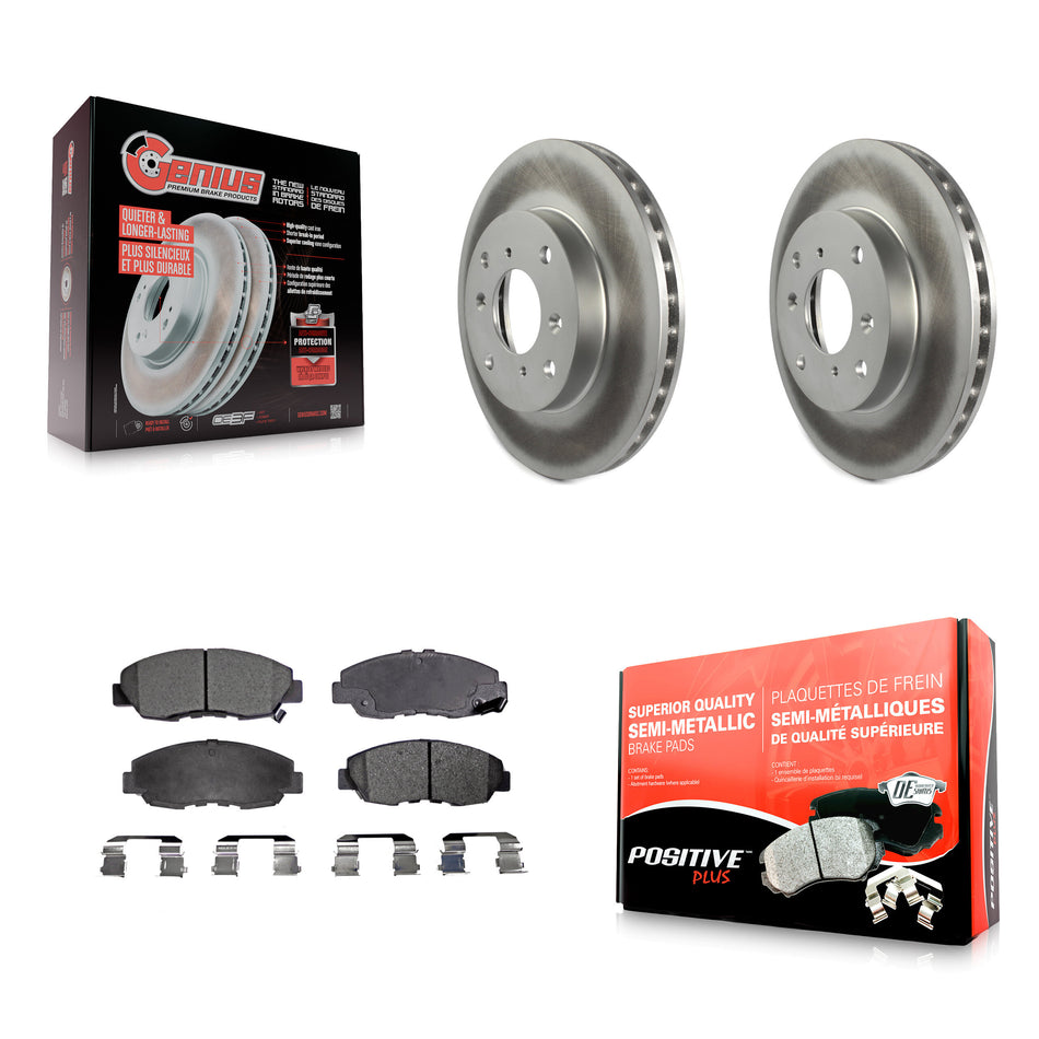 Front Coated Disc Brake Rotors And Semi-Metallic Pads Kit For 1998-2002 Honda Accord Sedan with 2.3L KGF-100205