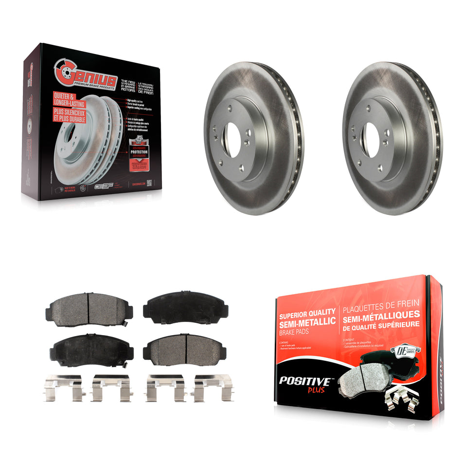 Front Coated Disc Brake Rotors And Semi-Metallic Pads Kit For Honda Accord KGF-100210
