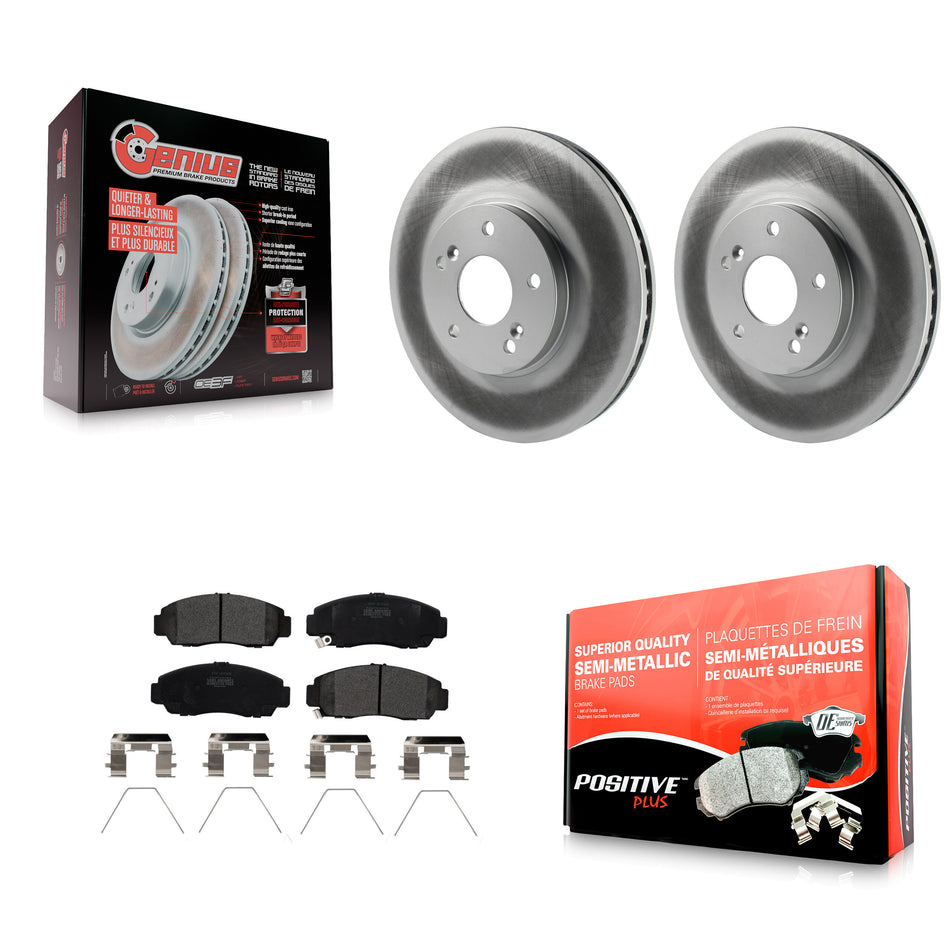 Front Coated Disc Brake Rotors And Semi-Metallic Pads Kit For Honda Accord Acura TSX KGF-100219