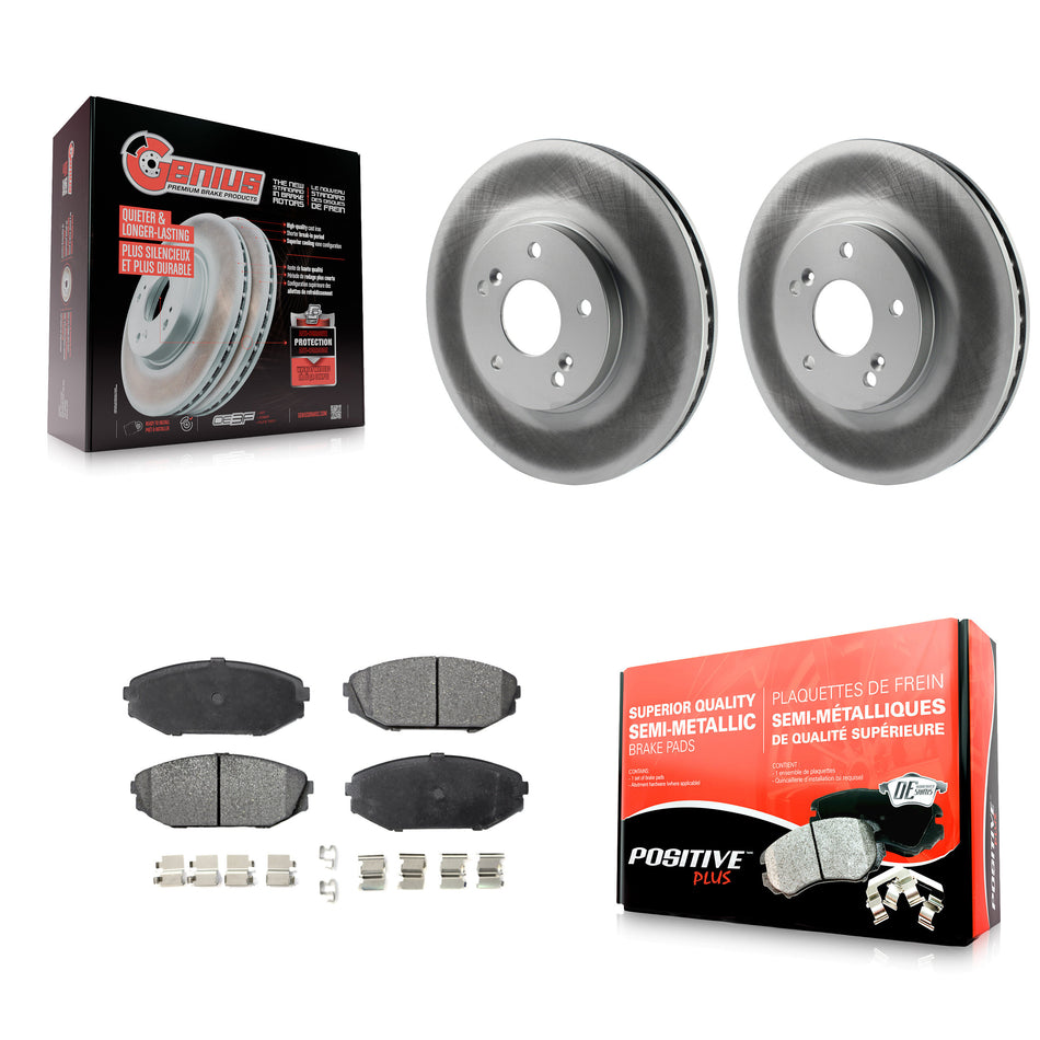 Front Coated Disc Brake Rotors And Semi-Metallic Pads Kit For Honda Odyssey Acura MDX KGF-100221