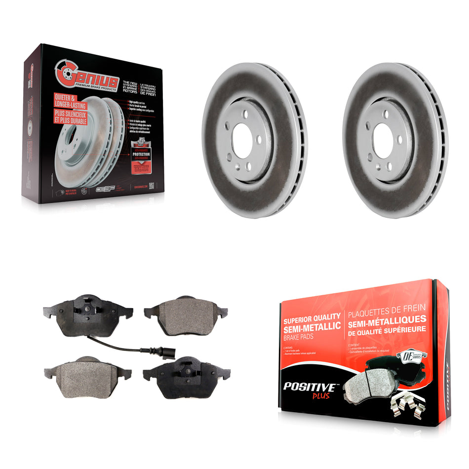 Front Coated Disc Brake Rotors And Semi-Metallic Pads Kit For Volkswagen Jetta Beetle Golf KGF-100224