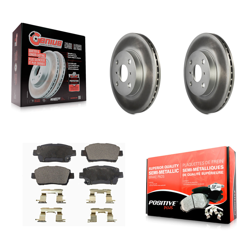 Front Coated Disc Brake Rotors And Semi-Metallic Pads Kit For Toyota Echo MR2 Spyder KGF-100233