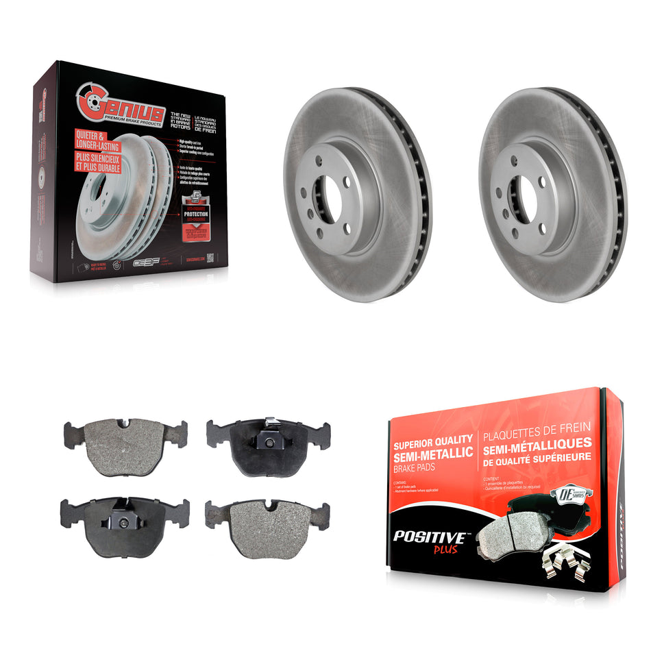 Front Coated Disc Brake Rotors And Semi-Metallic Pads Kit For BMW X5 KGF-100239