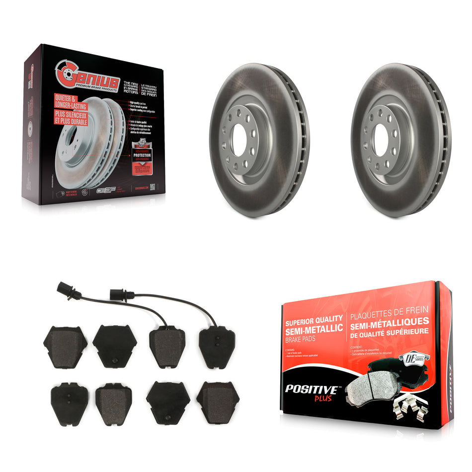 Front Coated Disc Brake Rotors And Semi-Metallic Pads Kit For Audi A4 Quattro S4 A6 S6 KGF-100242