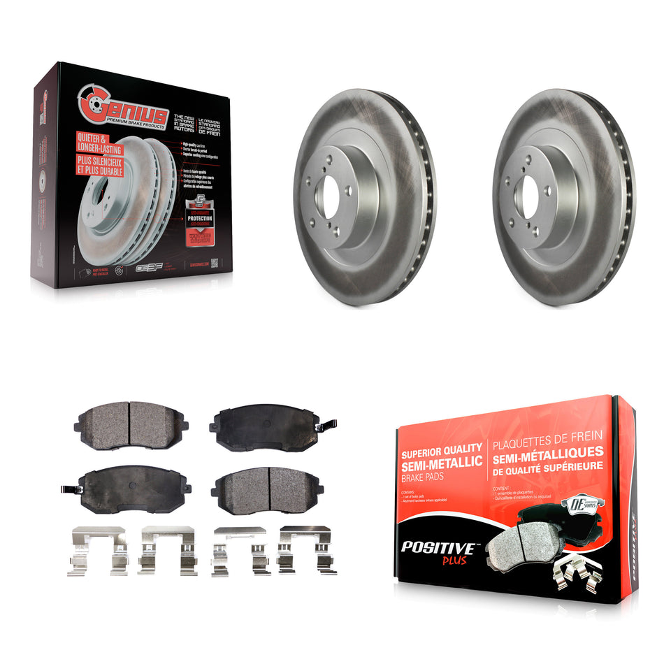 Front Coated Disc Brake Rotors And Semi-Metallic Pads Kit For Subaru Forester Outback Impreza Legacy Baja Saab 9-2X KGF-100278
