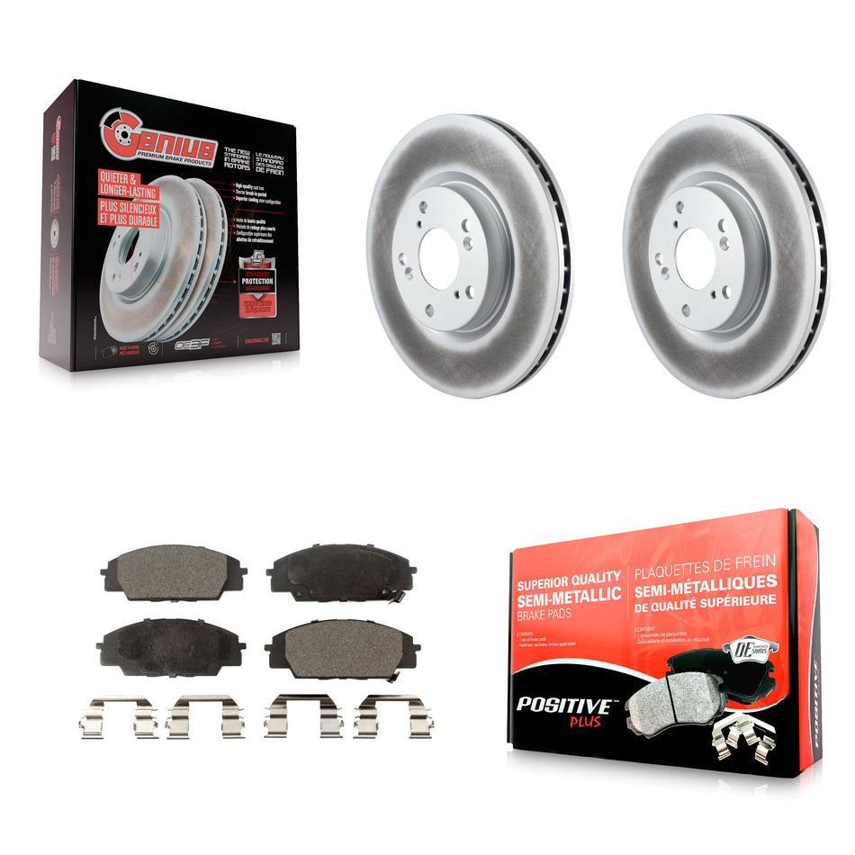 Front Coated Disc Brake Rotors And Semi-Metallic Pads Kit For Honda Civic Acura RSX CSX KGF-100298