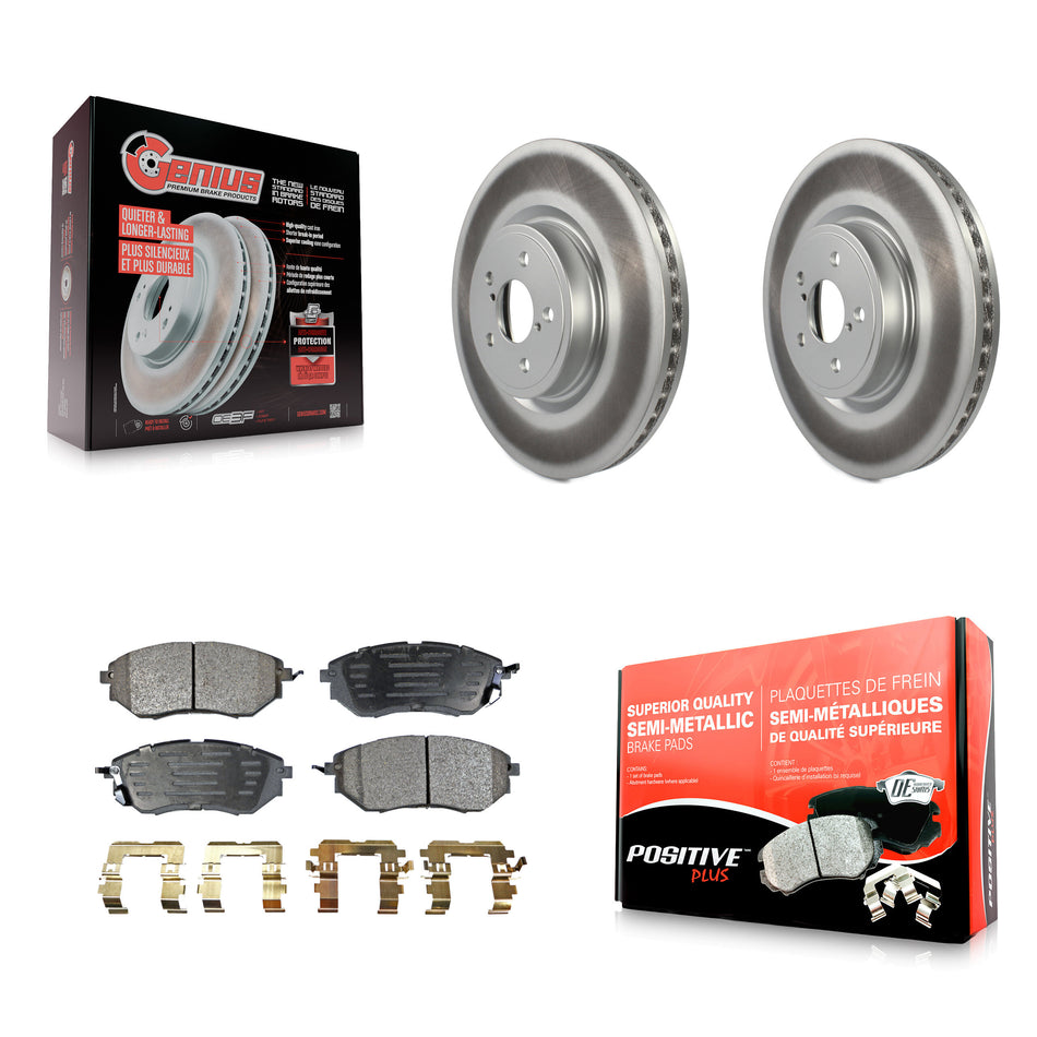 Front Coated Disc Brake Rotors And Semi-Metallic Pads Kit For Subaru Forester Outback Legacy KGF-100311