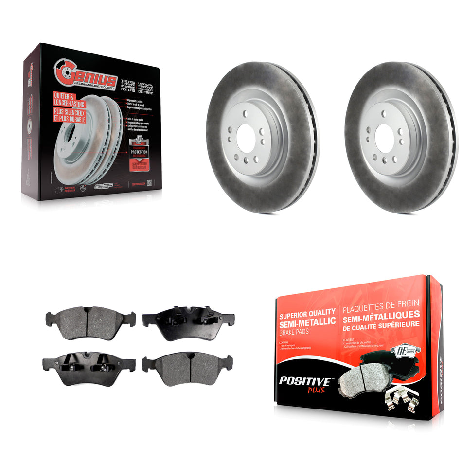 Front Coated Disc Brake Rotors And Semi-Metallic Pads Kit For Mercedes-Benz ML350 GL450 R350 GL550 ML320 GL350 ML550 GL320 KGF-100327
