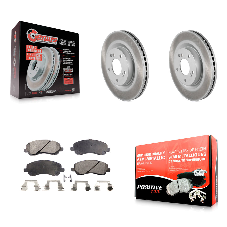 Front Coated Disc Brake Rotors And Semi-Metallic Pads Kit For Mitsubishi Galant Eclipse KGF-100330