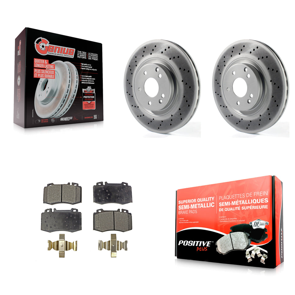 Front Coated Disc Brake Rotors And Semi-Metallic Pads Kit For Mercedes-Benz C230 C320 SLK350 KGF-100362