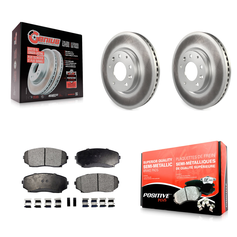 Front Coated Disc Brake Rotors And Semi-Metallic Pads Kit For Ford Edge Mazda CX-7 Lincoln MKX KGF-100364