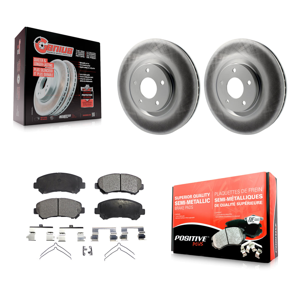 Front Coated Disc Brake Rotors And Semi-Metallic Pads Kit For Nissan Sentra Juke KGF-100395