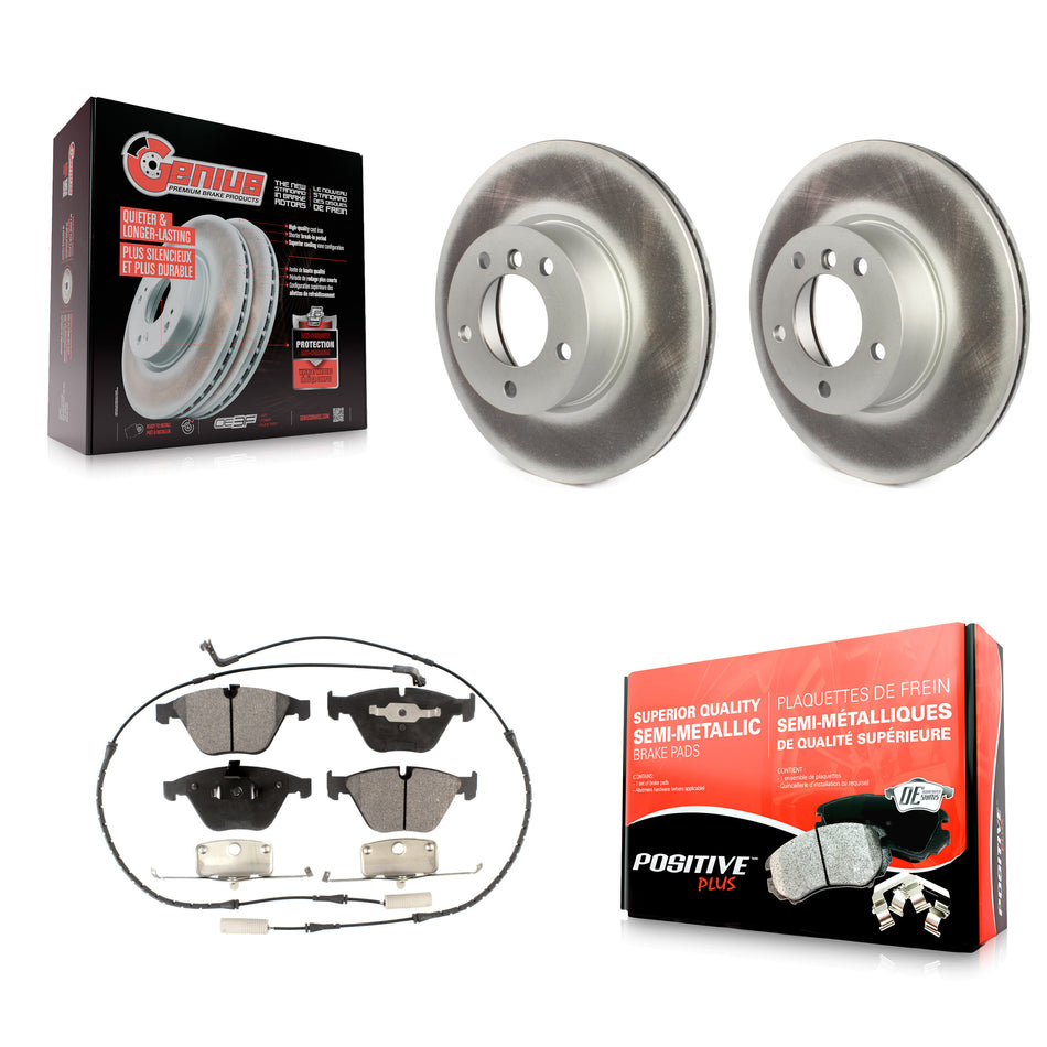 Front Coated Disc Brake Rotors And Semi-Metallic Pads Kit For BMW 328i xDrive X1 328xi 323i KGF-100405