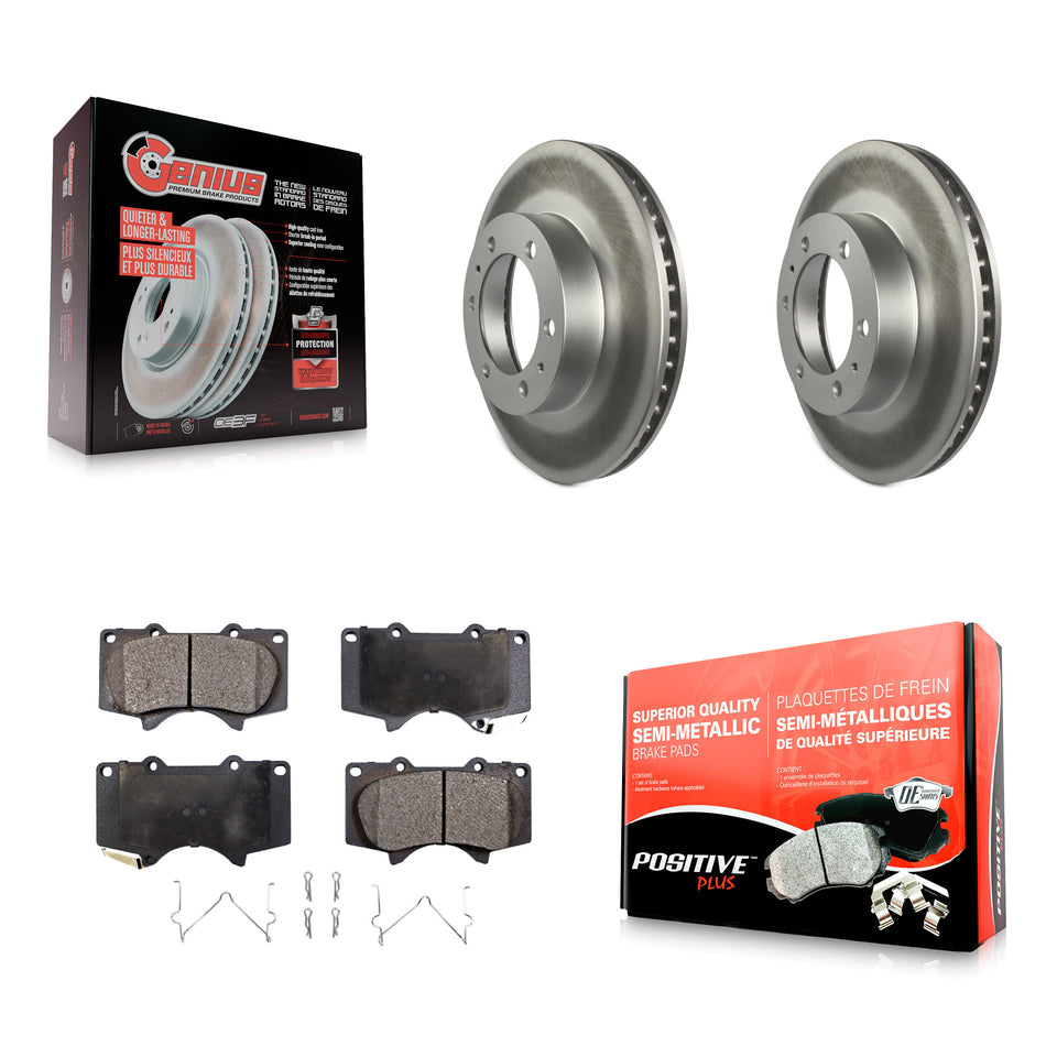 Front Coated Disc Brake Rotors And Semi-Metallic Pads Kit For Toyota Tacoma 4Runner FJ Cruiser KGF-100409