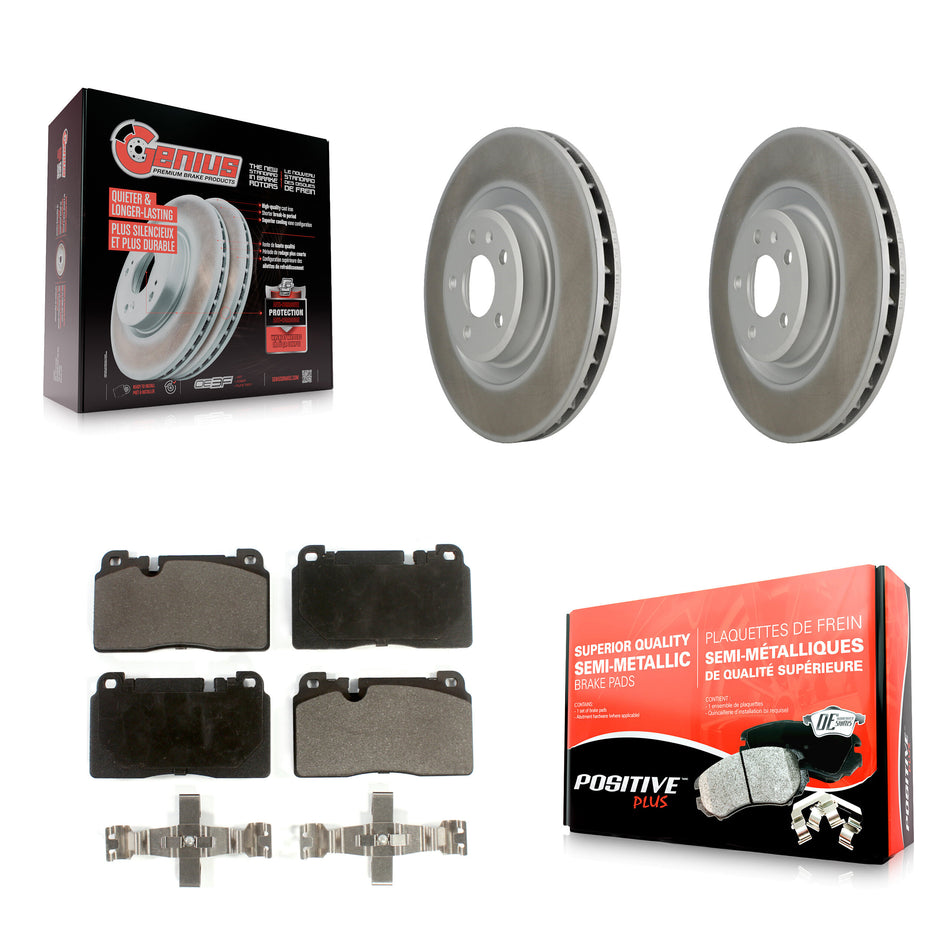 Front Coated Disc Brake Rotors And Semi-Metallic Pads Kit For Audi Q5 KGF-100412