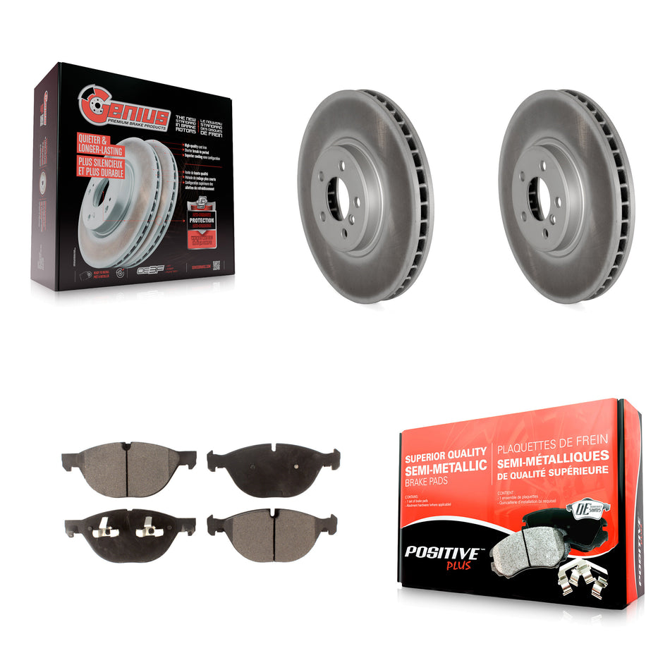 Front Coated Disc Brake Rotors And Semi-Metallic Pads Kit For BMW X5 X6 xDrive50i KGF-100417