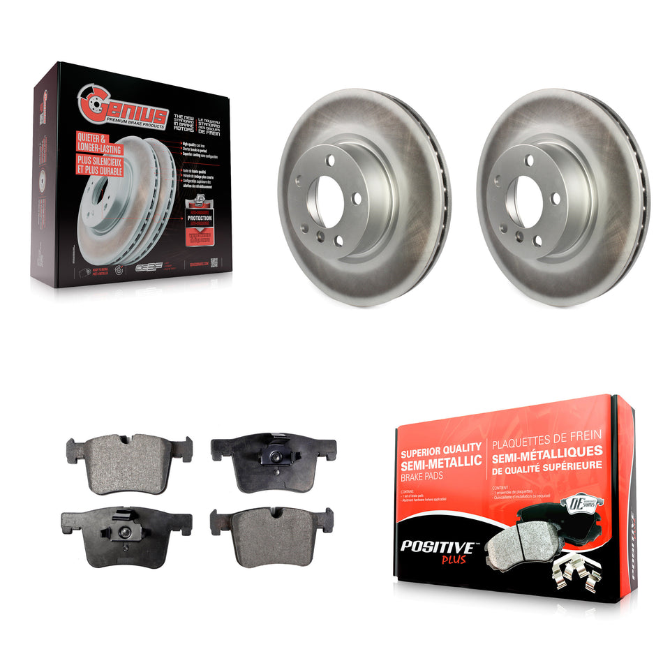 Front Coated Disc Brake Rotors And Semi-Metallic Pads Kit For BMW X3 X4 KGF-100455