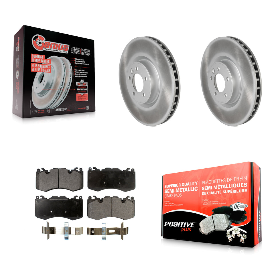 Front Coated Disc Brake Rotors And Semi-Metallic Pads Kit For Land Rover Range Sport KGF-100456