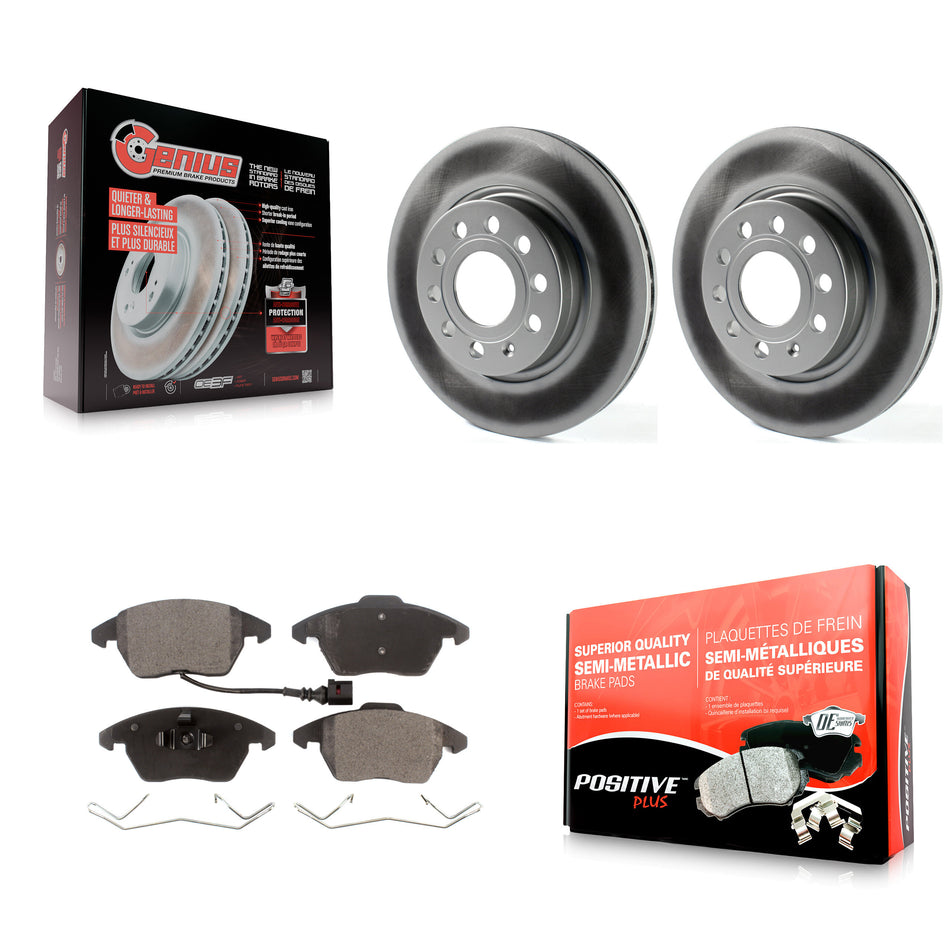 Front Coated Disc Brake Rotors And Semi-Metallic Pads Kit For Volkswagen GTI Audi A3 Quattro With 280mm Diameter Rotor KGF-100457