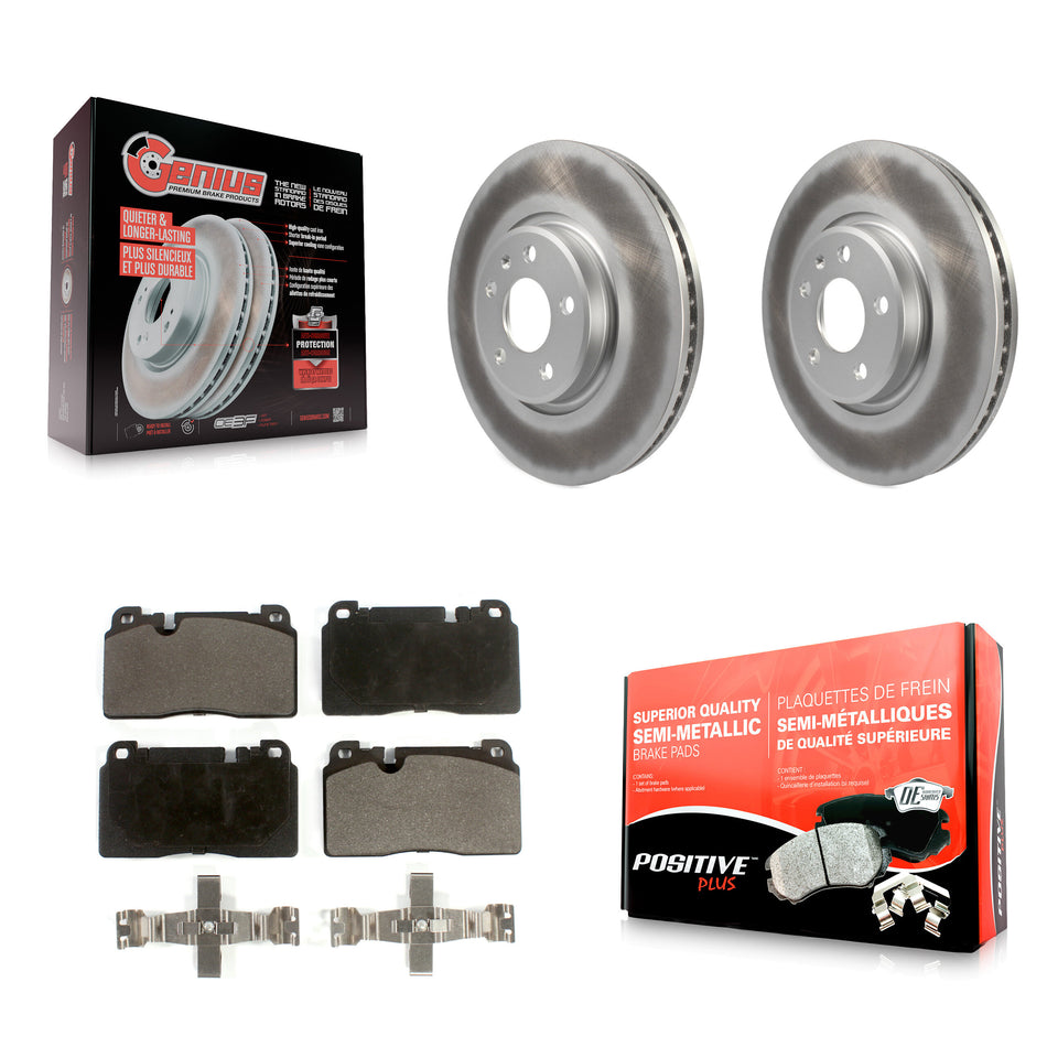 Front Coated Disc Brake Rotors And Semi-Metallic Pads Kit For Audi Q5 KGF-100462