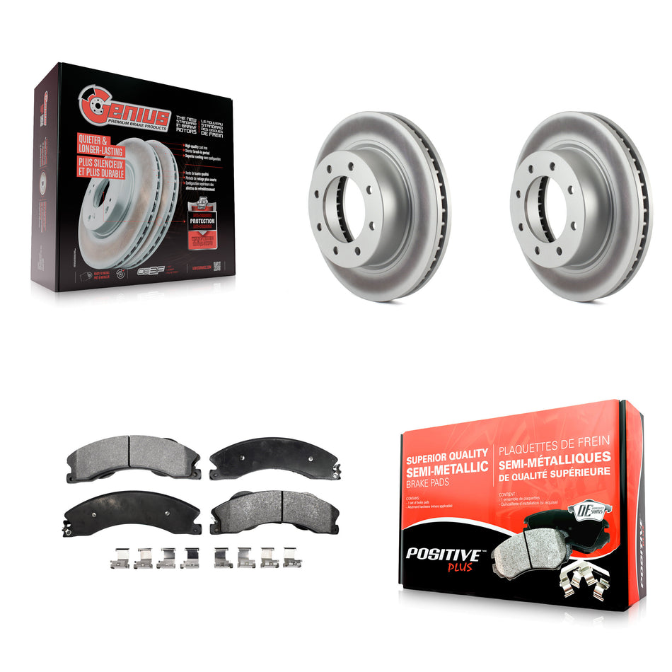 Front Coated Disc Brake Rotors And Semi-Metallic Pads Kit For Nissan NV2500 NV3500 NV1500 KGF-100468