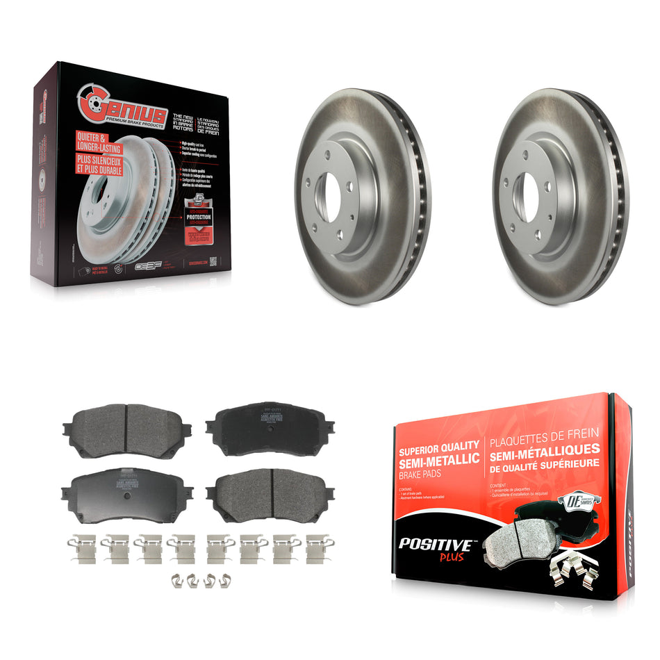 Front Coated Disc Brake Rotors And Semi-Metallic Pads Kit For Mazda 6 KGF-100479