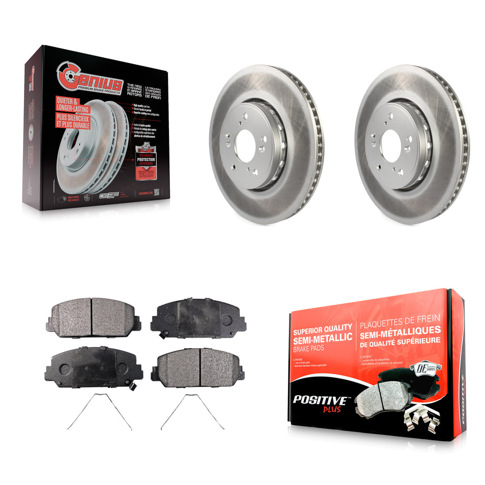 Front Coated Disc Brake Rotors And Semi-Metallic Pads Kit For Acura RDX ILX KGF-100480