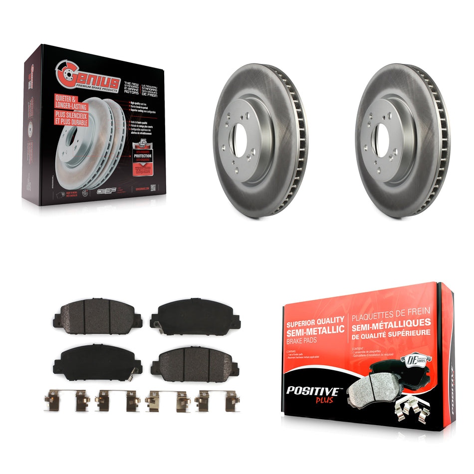 Front Coated Disc Brake Rotors And Semi-Metallic Pads Kit For Honda Accord KGF-100481