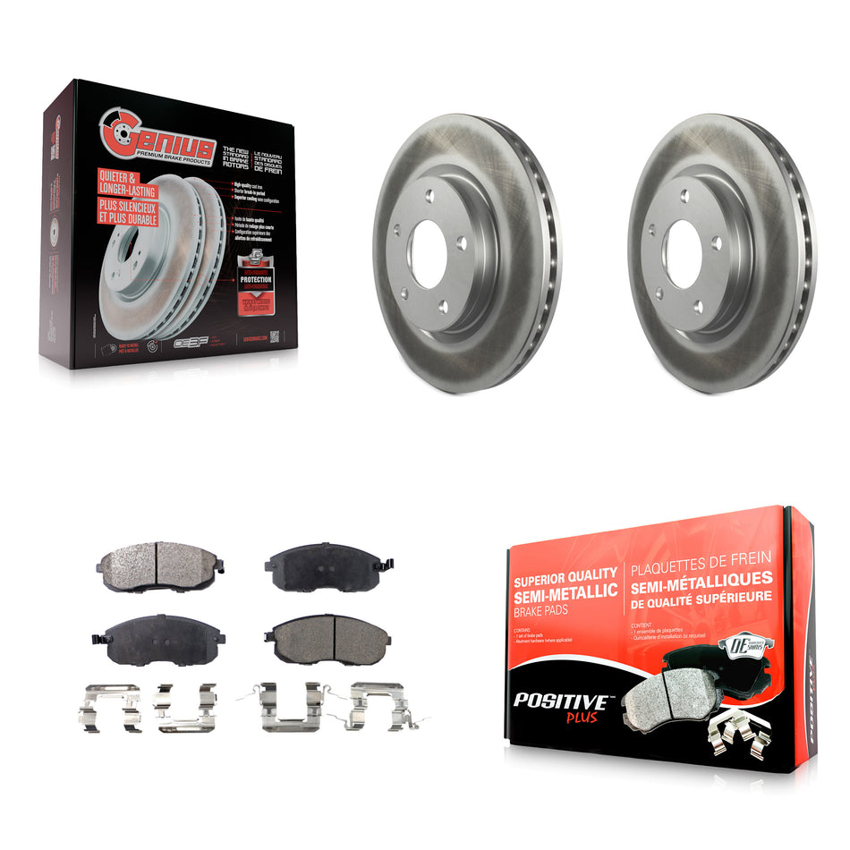 Front Coated Disc Brake Rotors And Semi-Metallic Pads Kit For Nissan Sentra KGF-100496