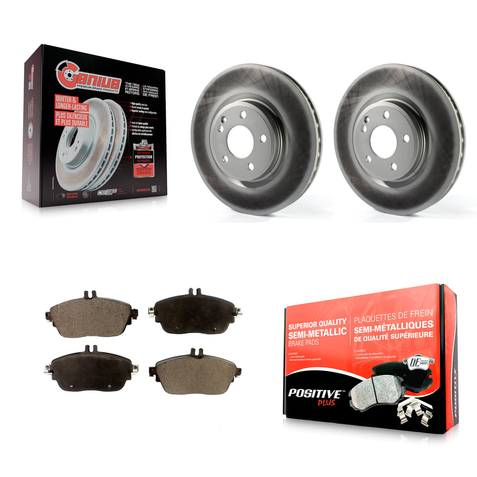 Front Coated Disc Brake Rotors And Semi-Metallic Pads Kit For Mercedes-Benz GLA250 CLA250 INFINITI QX30 KGF-100503