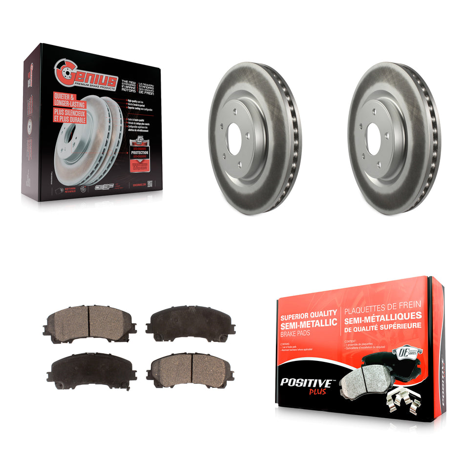 Front Coated Disc Brake Rotors And Semi-Metallic Pads Kit For Nissan Rogue KGF-100505