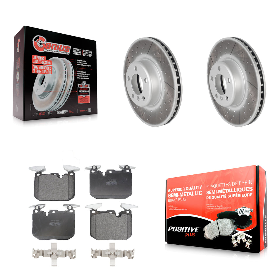 Front Coated Disc Brake Rotors And Semi-Metallic Pads Kit For BMW 328i 428i 330i xDrive 335i Gran Coupe 228i 440i 340i M240i 435i ActiveHybrid 3 GT KGF-100522