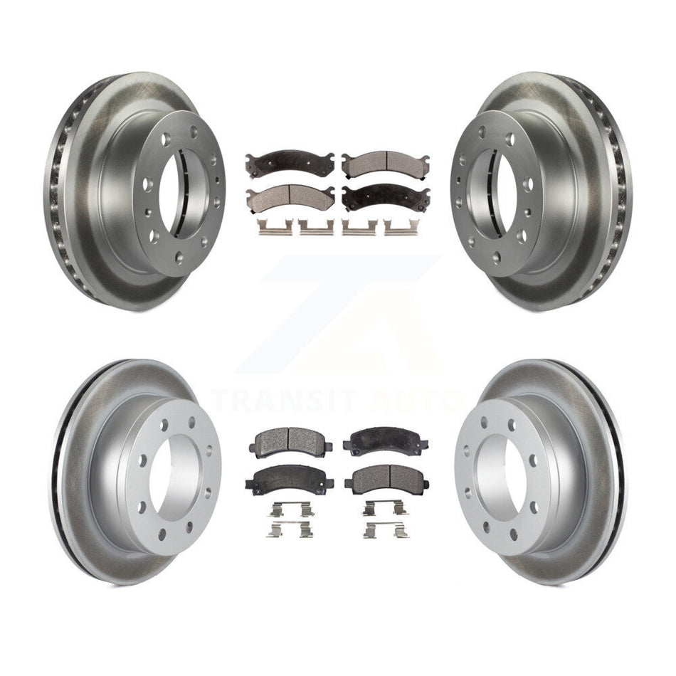 Front Rear Coated Disc Brake Rotors And Semi-Metallic Pads Kit For Chevrolet Express 2500 GMC Savana KGF-100563