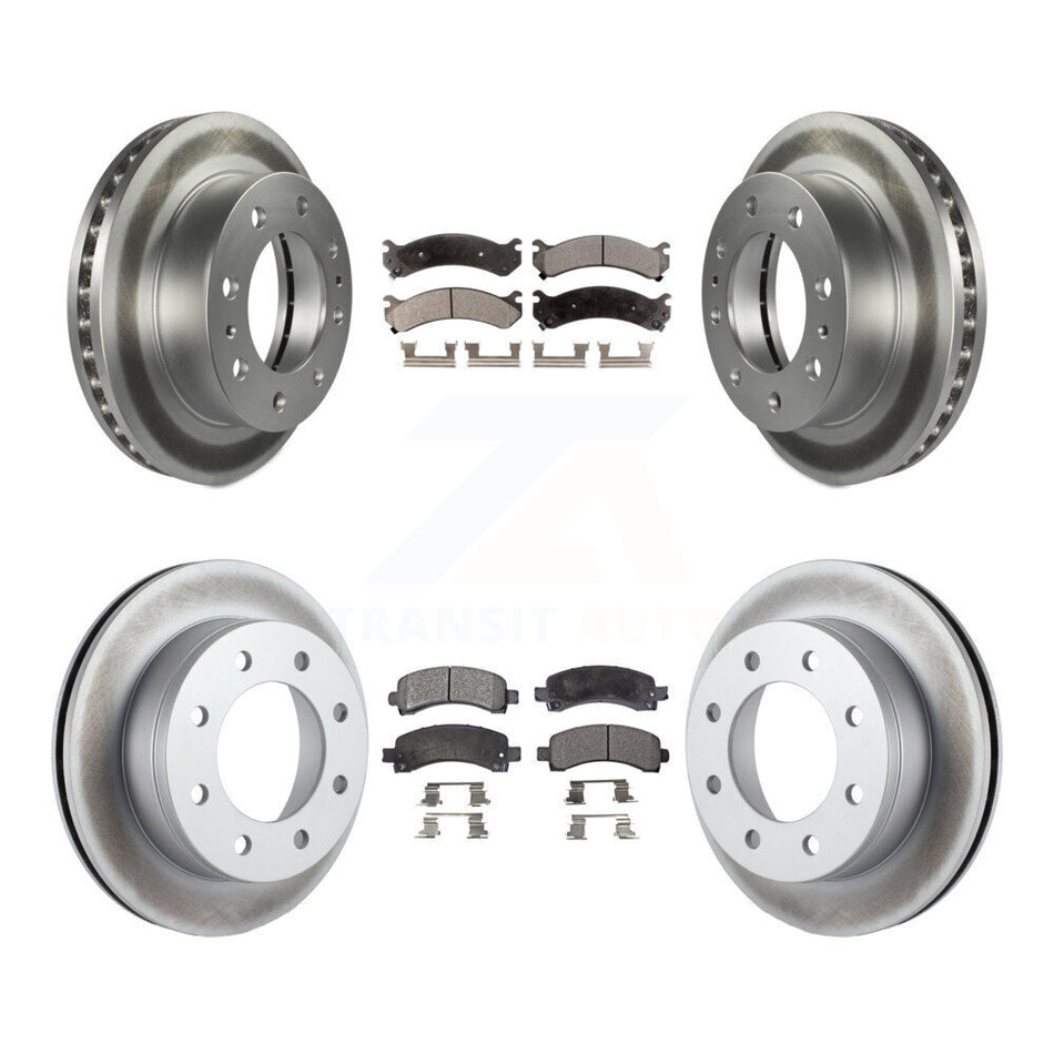 Front Rear Coated Disc Brake Rotors And Semi-Metallic Pads Kit For Chevrolet Express 2500 GMC Savana KGF-100565