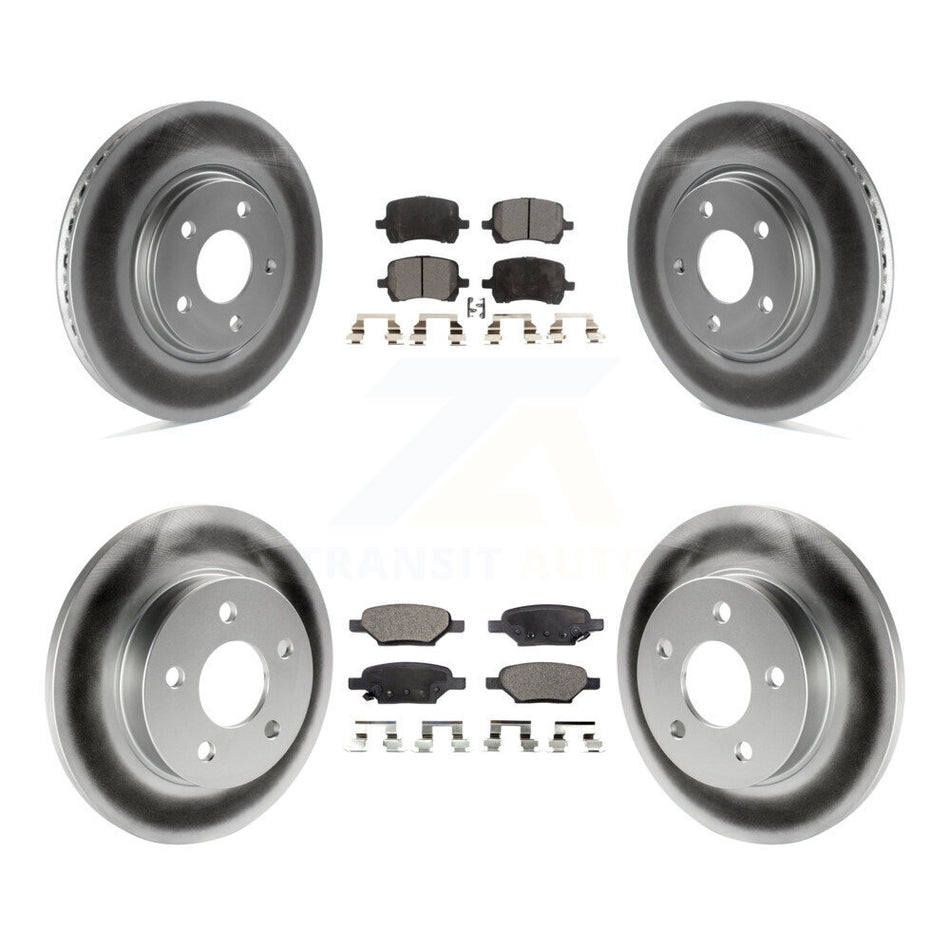Front Rear Coated Disc Brake Rotors And Semi-Metallic Pads Kit For Chevrolet Malibu Pontiac G6 Cobalt Saturn Aura G5 KGF-100578