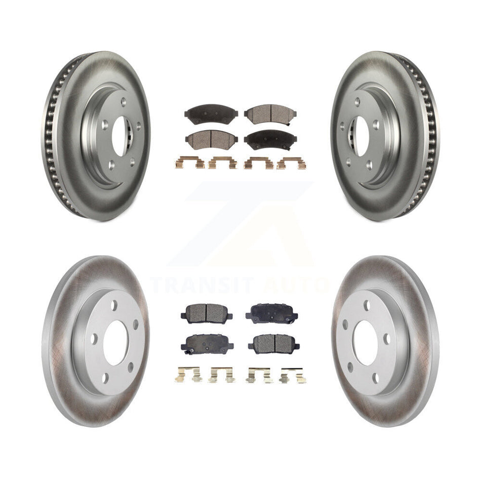 Front Rear Coated Disc Brake Rotors And Semi-Metallic Pads Kit For Pontiac Grand Prix Buick LaCrosse Allure KGF-100581