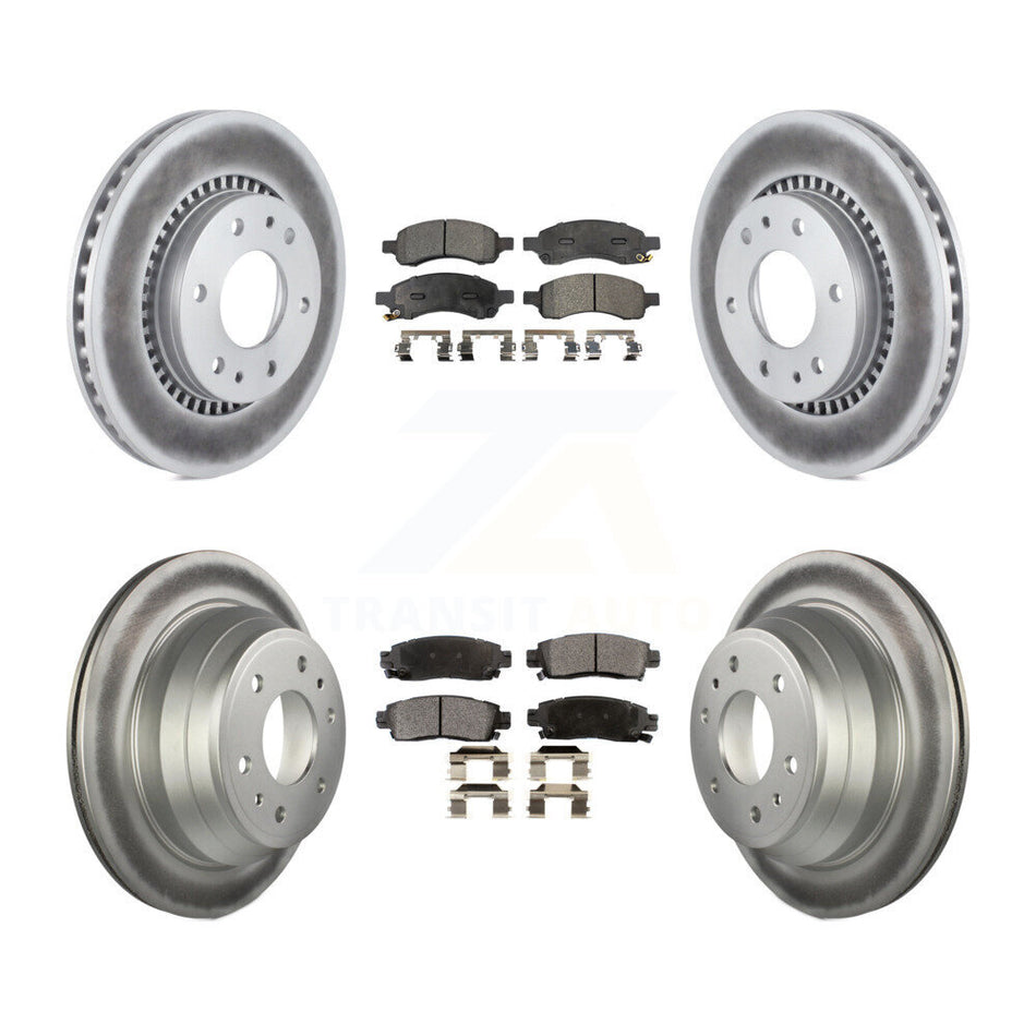 Front Rear Coated Disc Brake Rotors And Semi-Metallic Pads Kit For Chevrolet Trailblazer GMC Envoy Buick Rainier Isuzu Ascender KGF-100596