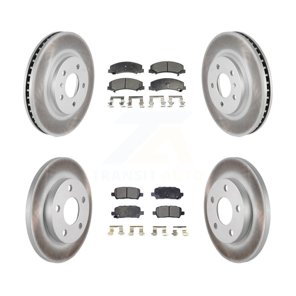 Front Rear Coated Disc Brake Rotors And Semi-Metallic Pads Kit For Chevrolet Impala Limited KGF-100600