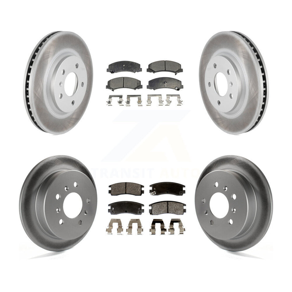 Front Rear Coated Disc Brake Rotors And Semi-Metallic Pads Kit For Chevrolet Impala Monte Carlo KGF-100601