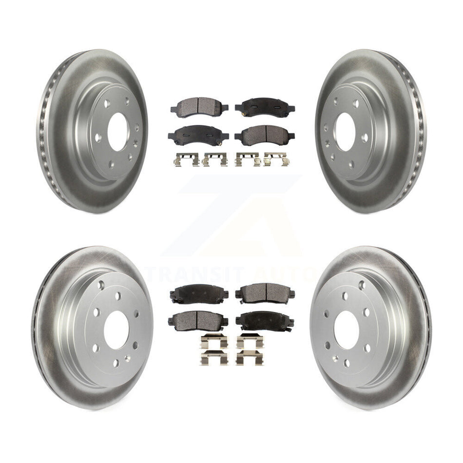Front Rear Coated Disc Brake Rotors And Semi-Metallic Pads Kit For Chevrolet Traverse GMC Acadia Buick Enclave Saturn Outlook Limited KGF-100604