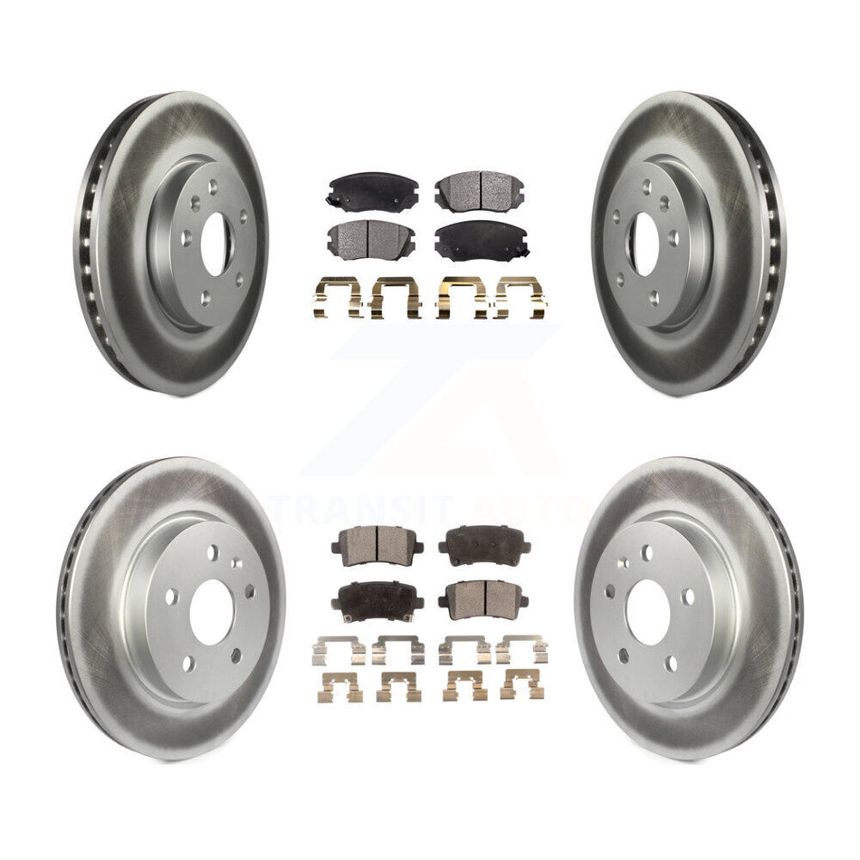 Front Rear Coated Disc Brake Rotors And Semi-Metallic Pads Kit For Chevrolet Malibu Impala Buick LaCrosse Limited Allure KGF-100612