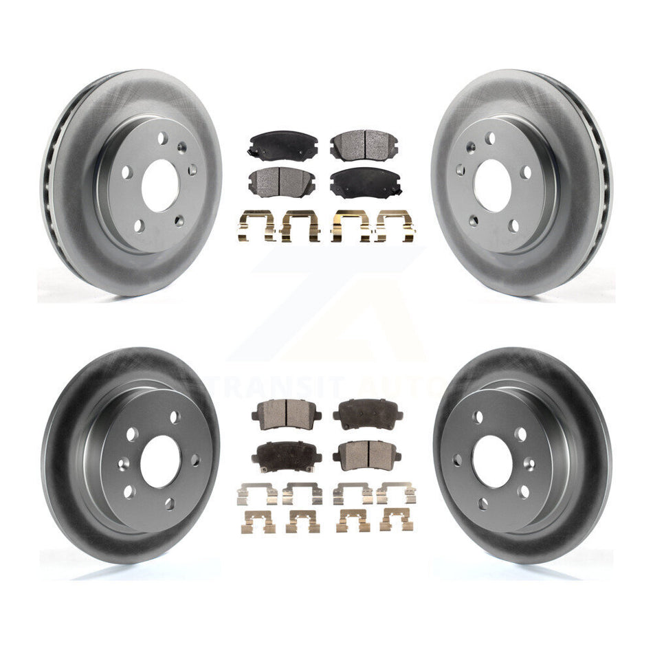 Front Rear Coated Disc Brake Rotors And Semi-Metallic Pads Kit For Chevrolet Malibu Limited KGF-100618