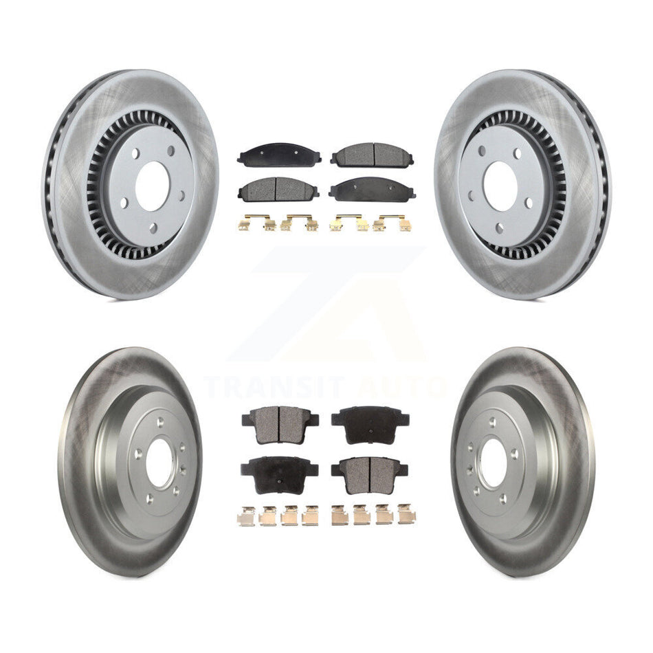 Front Rear Coated Disc Brake Rotors And Semi-Metallic Pads Kit For Ford Five Hundred Freestyle Taurus Mercury Montego X Sable KGF-100647