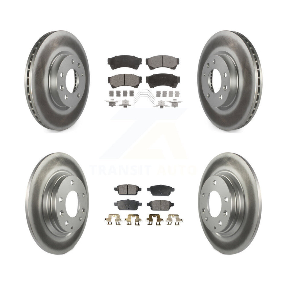 Front Rear Coated Disc Brake Rotors And Semi-Metallic Pads Kit For Ford Fusion Mazda 6 Lincoln MKZ Mercury Milan Zephyr KGF-100654