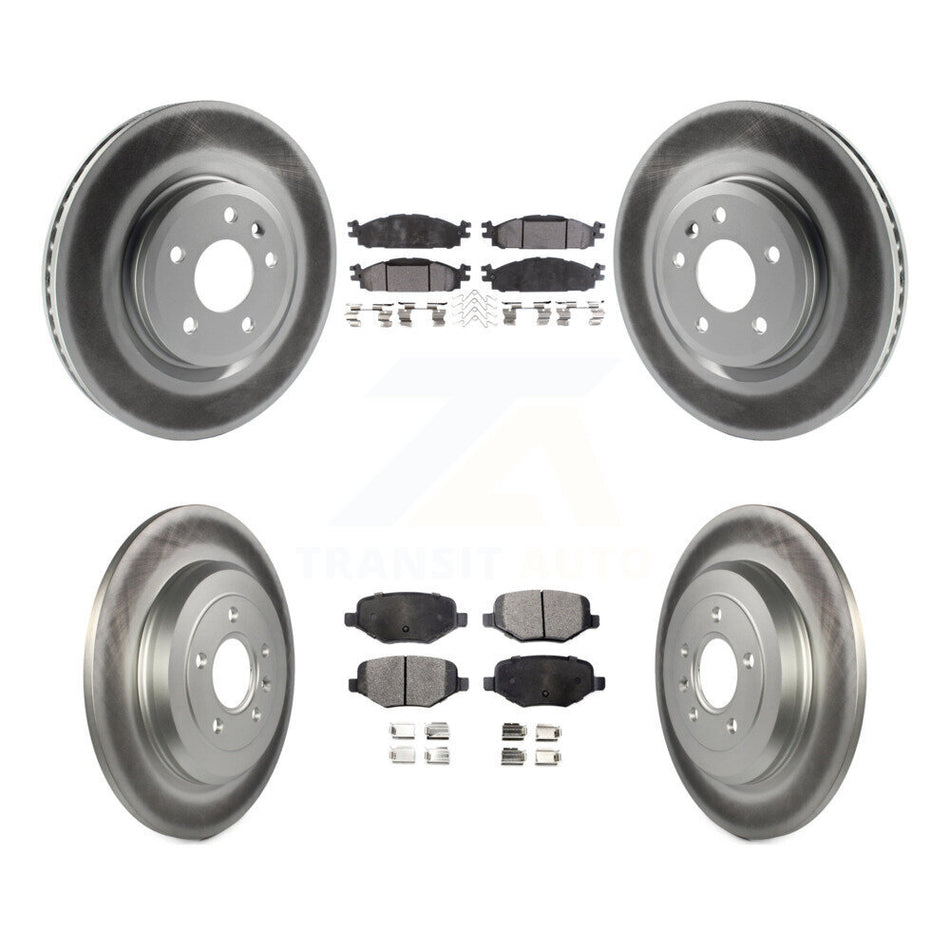 Front Rear Coated Disc Brake Rotors And Semi-Metallic Pads Kit For Ford Explorer Taurus Flex Lincoln MKT MKS KGF-100670