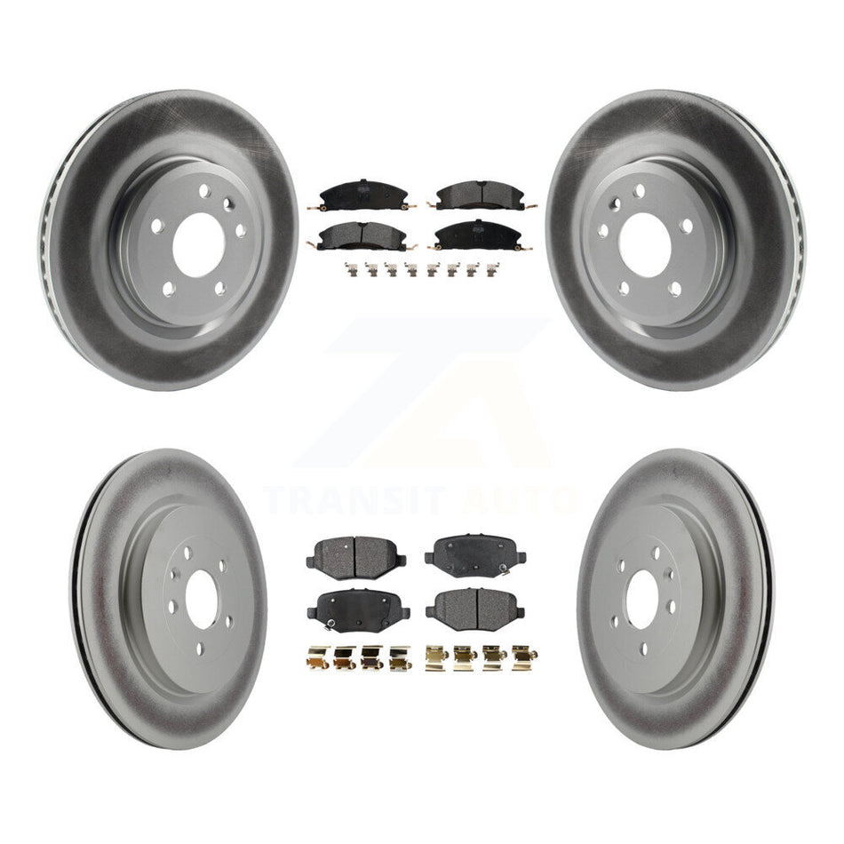 Front Rear Coated Disc Brake Rotors And Semi-Metallic Pads Kit For 2013 Ford Explorer Sport With Heavy Duty Brakes KGF-100672