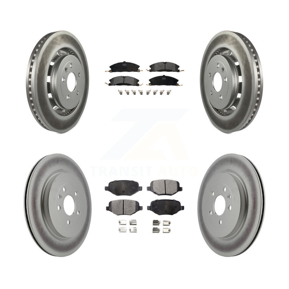 Front Rear Coated Disc Brake Rotors And Semi-Metallic Pads Kit For Ford Explorer Police Interceptor Utility Lincoln MKS Flex Taurus MKT KGF-100679