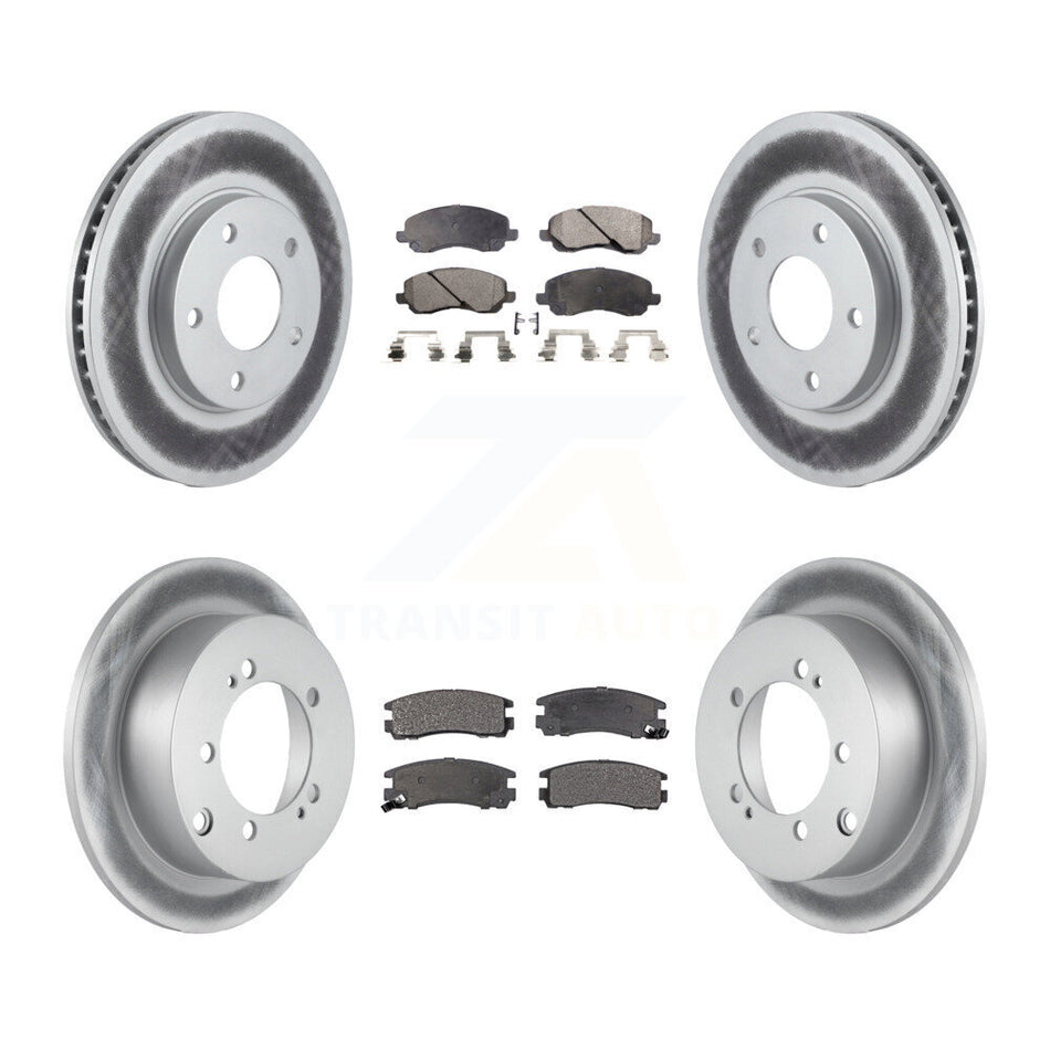 Front Rear Coated Disc Brake Rotors And Semi-Metallic Pads Kit For Chrysler Sebring Mitsubishi Dodge Stratus Eclipse Galant KGF-100696