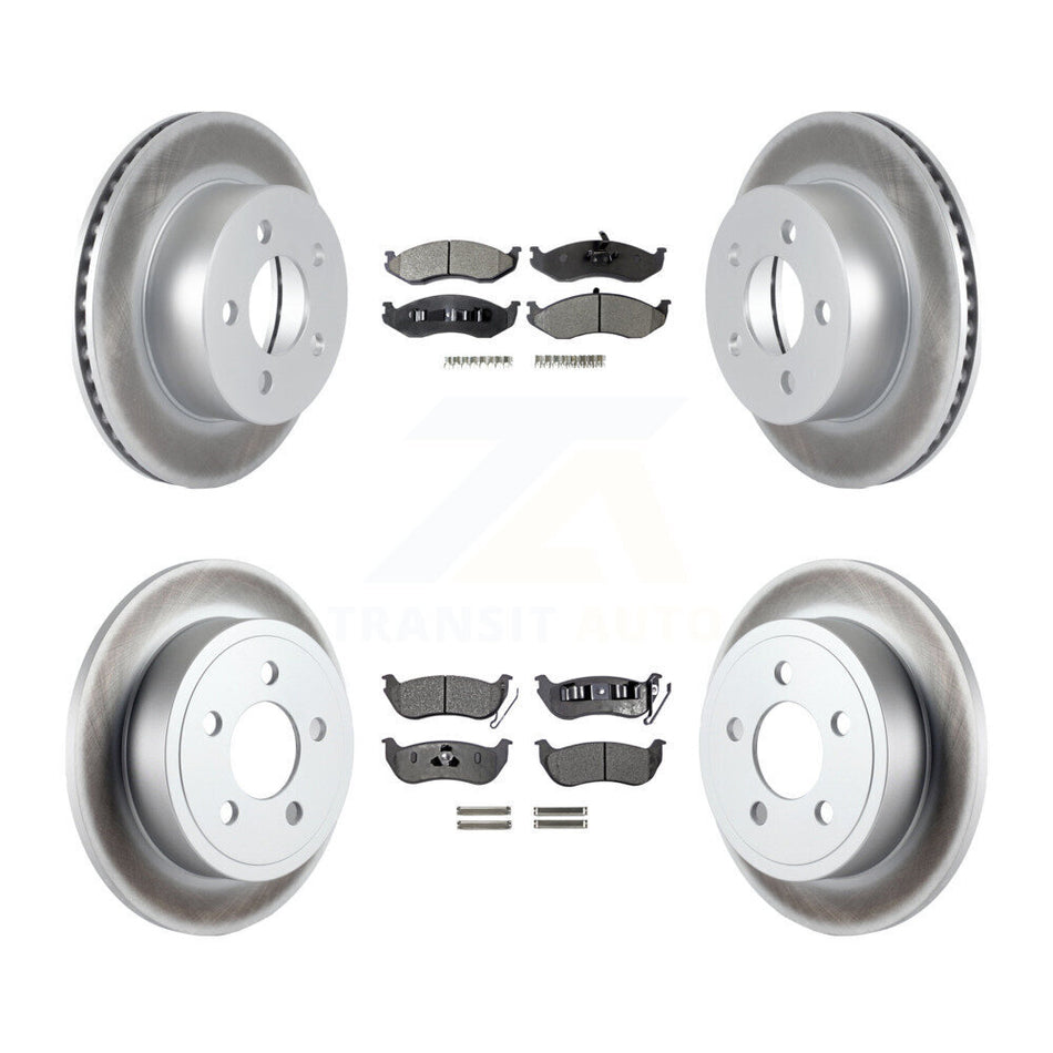Front Rear Coated Disc Brake Rotors And Semi-Metallic Pads Kit For Jeep Wrangler TJ rear brakes KGF-100698